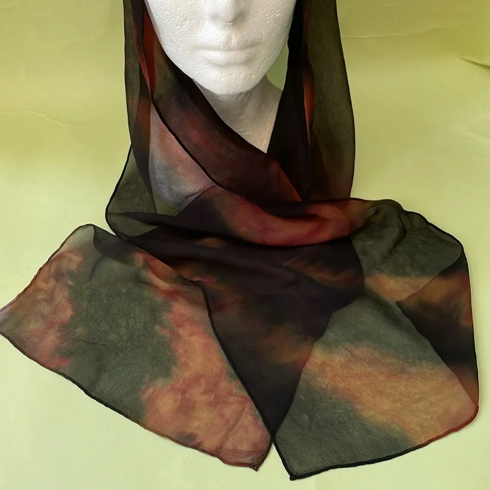 Vintage multicolored silk scarf